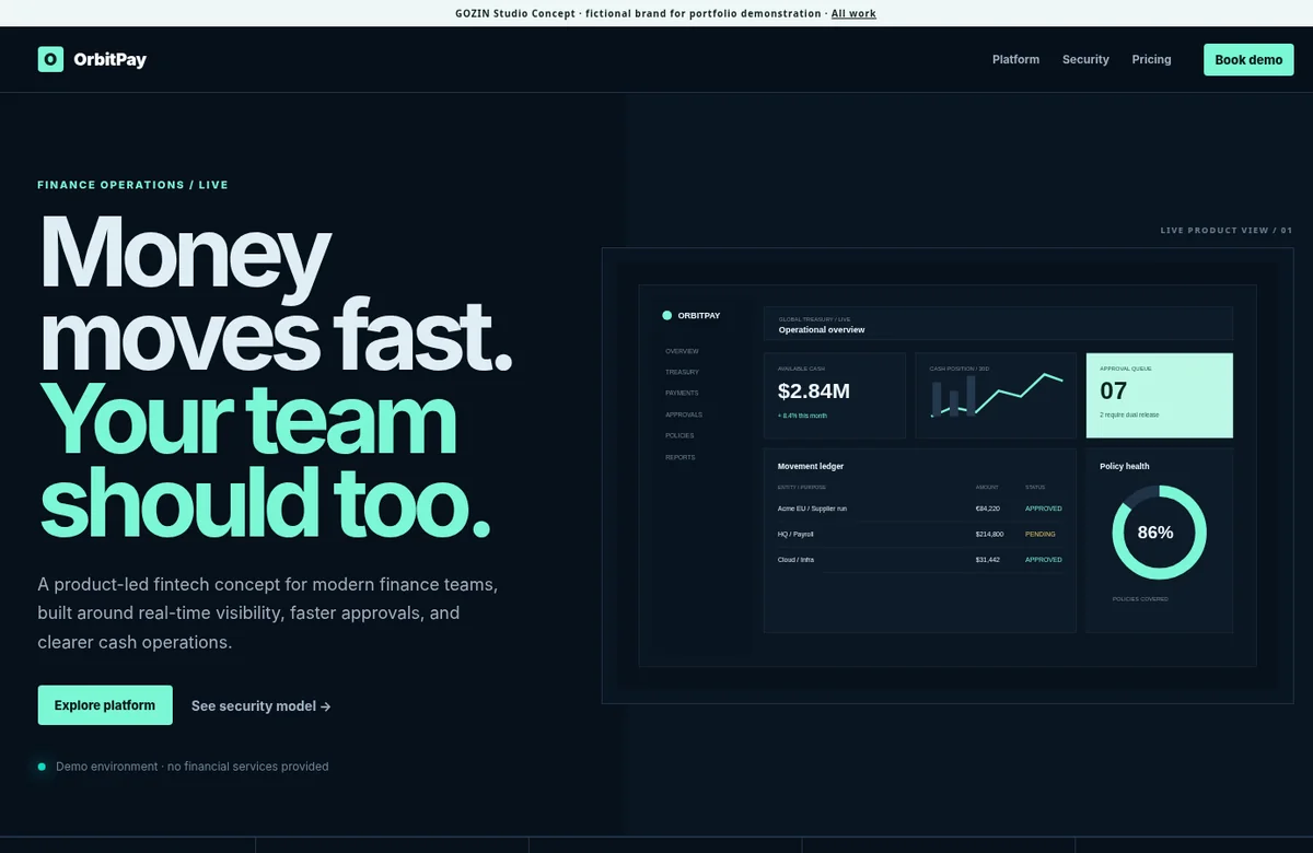 OrbitPay fintech concept